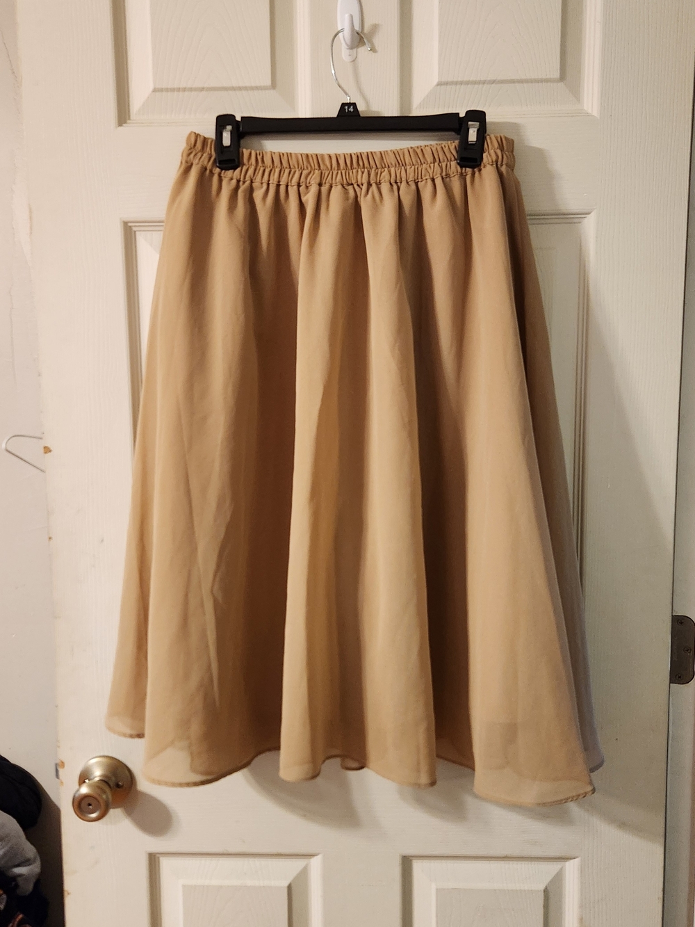 Roaman's Neutral Beige Circle Skirt